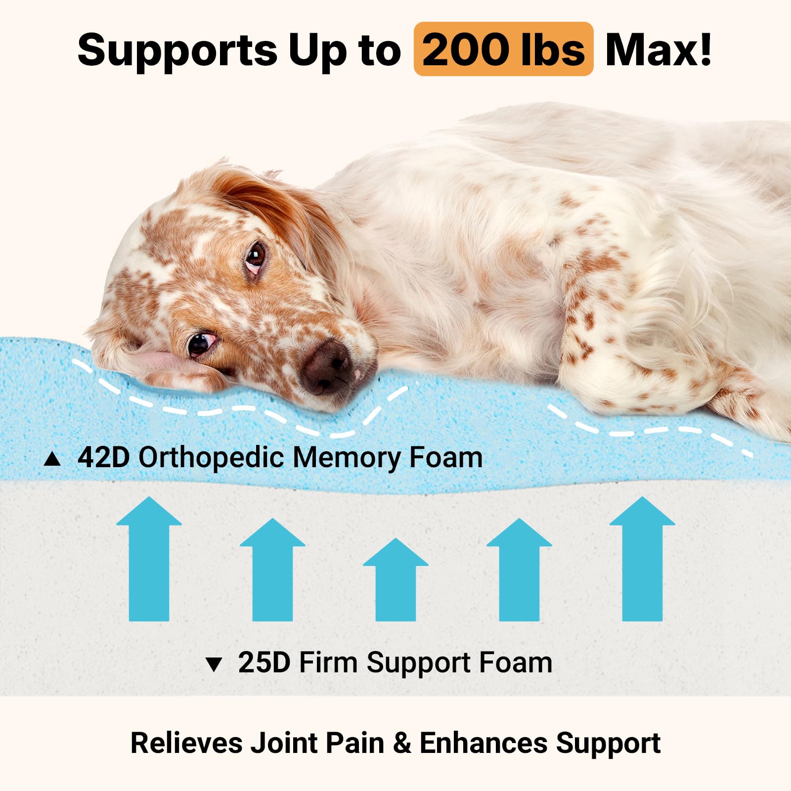 Veehoo memory foam core close-up showing layered support