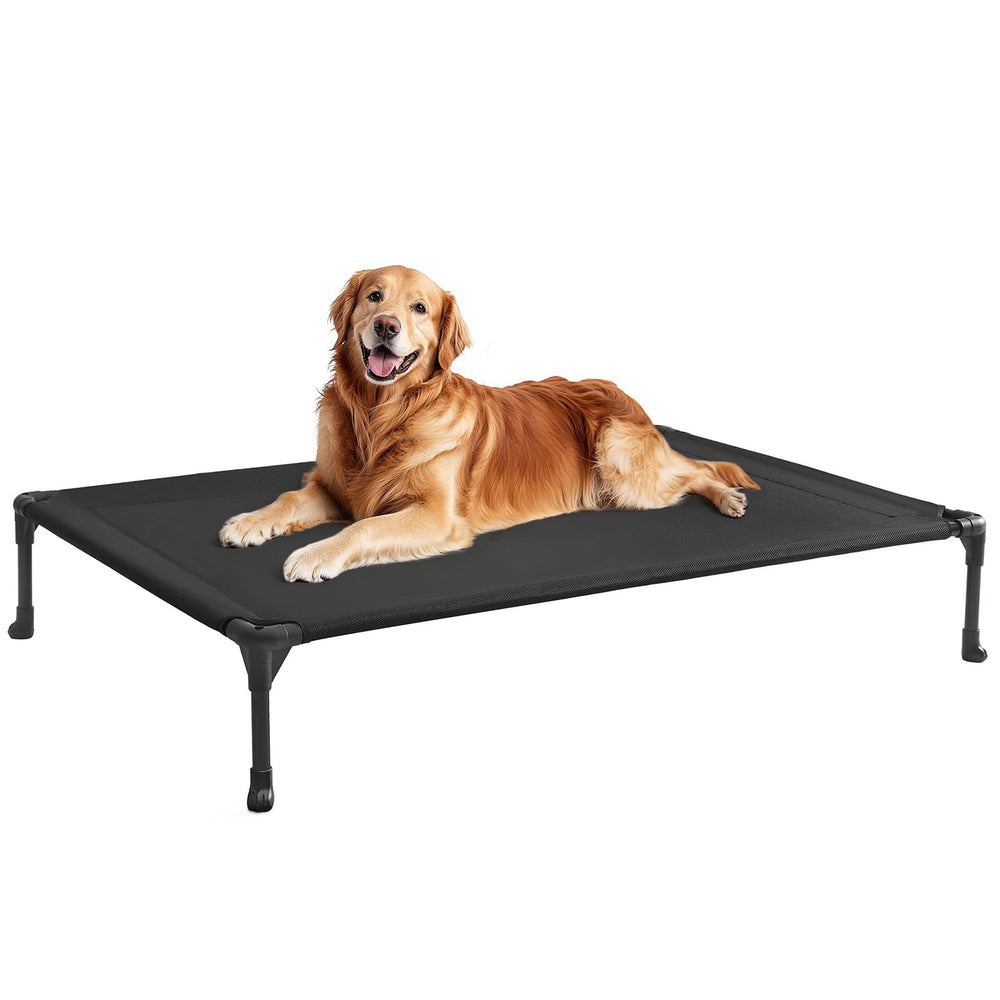 Veehoo outdoor elevated dog bed 45x33 with breathable mesh for cool comfort