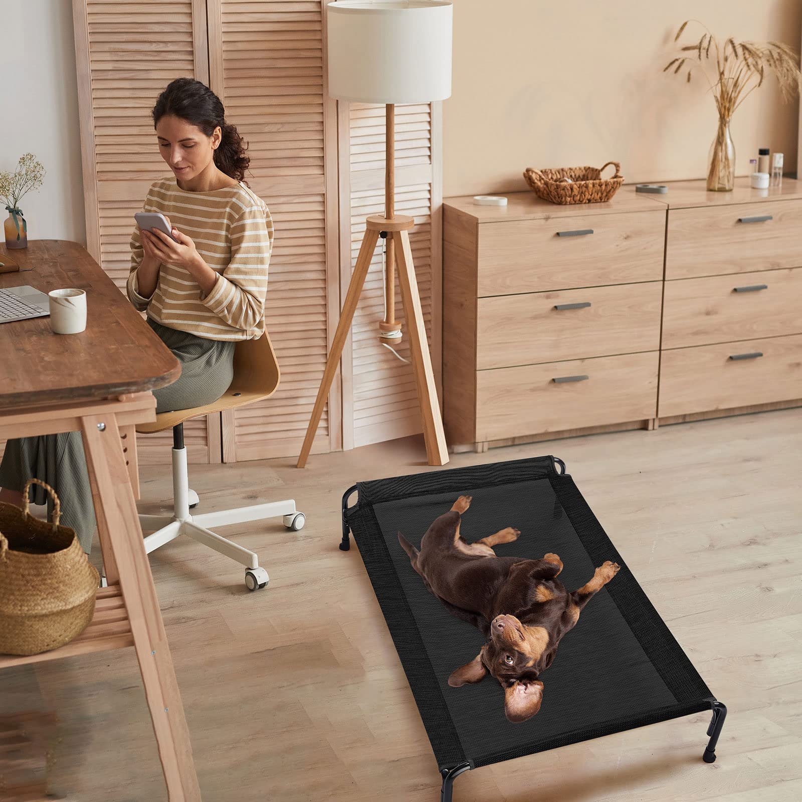 Veehoo easy-clean bed ready for hose-off maintenance