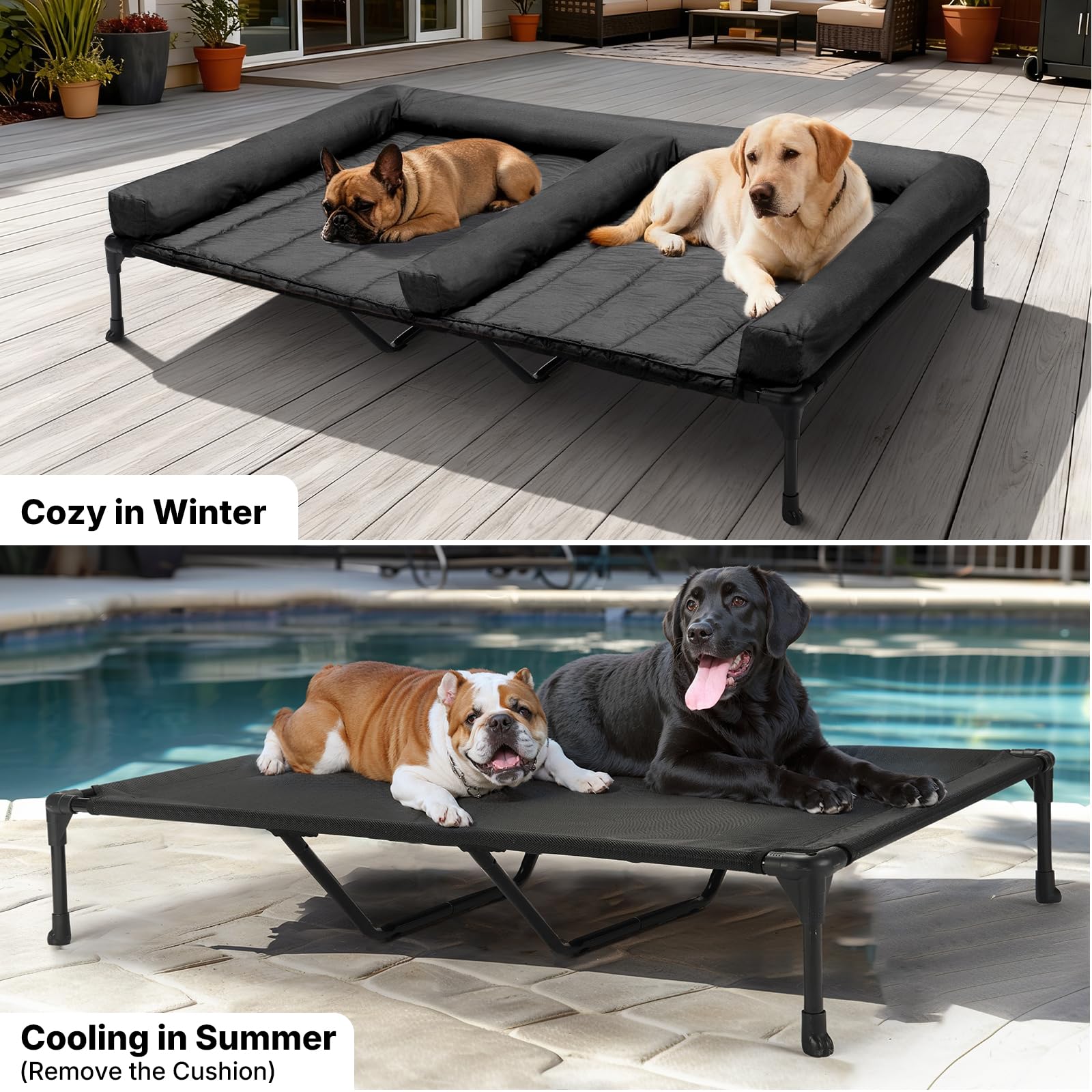 Veehoo snap-on bolster bed easy to assemble without tools