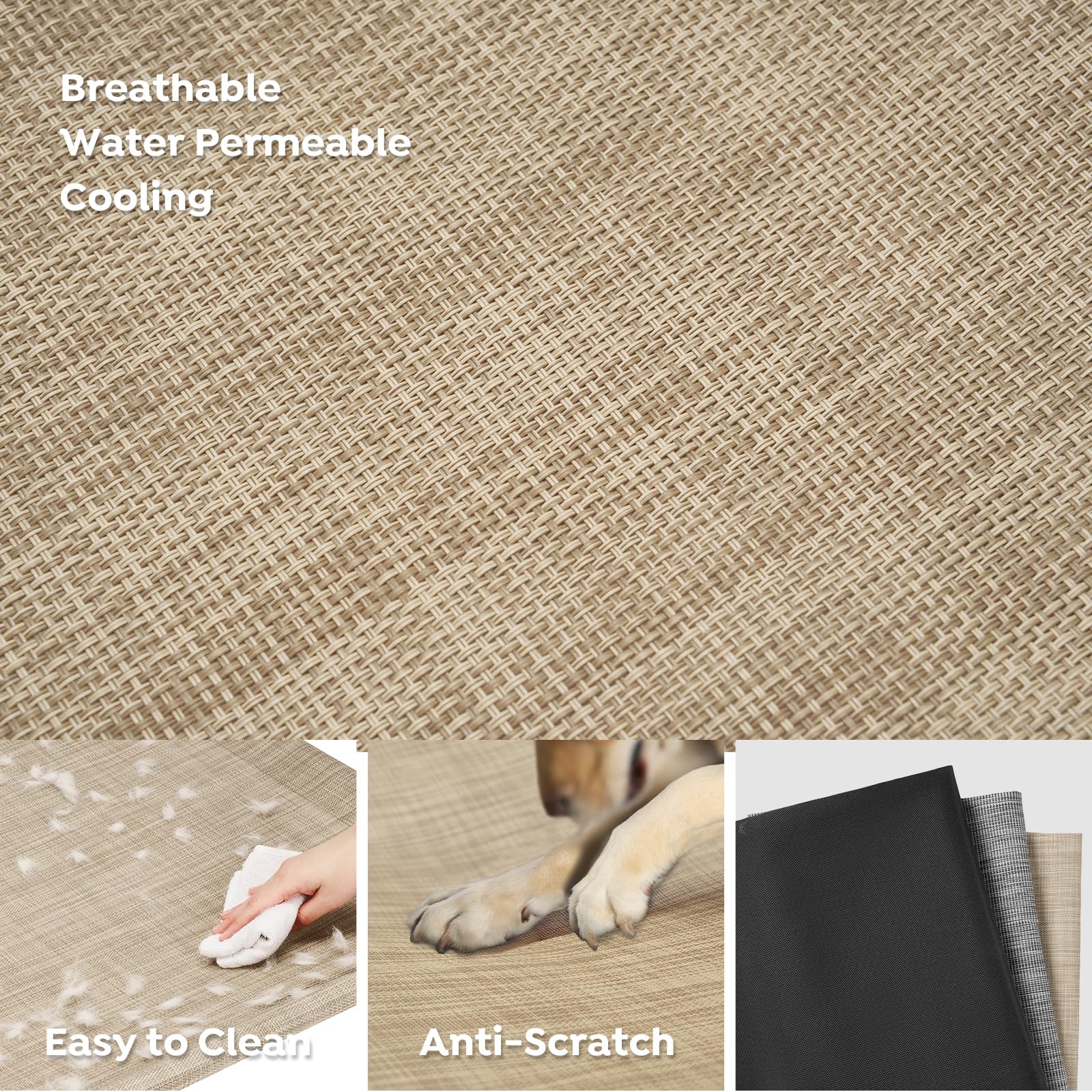 Veehoo Teslin mesh promotes airflow, keeping pets cooler and drier.