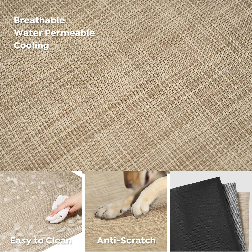 Veehoo Teslin mesh promotes airflow, keeping pets cooler and drier.