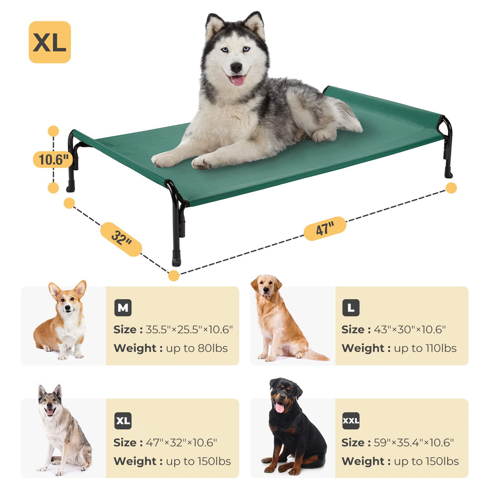 Veehoo Textilene mesh cooling surface promoting airflow for hot days.