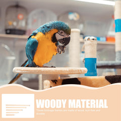 Veemoon bird perch wood stand 25cm flexible placement for climbing and grinding toys.