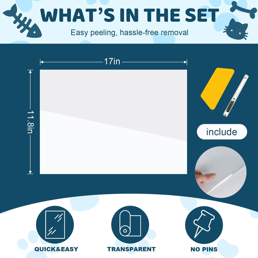 Vefhby scratch mat with non-slip adhesive backing for secure placement