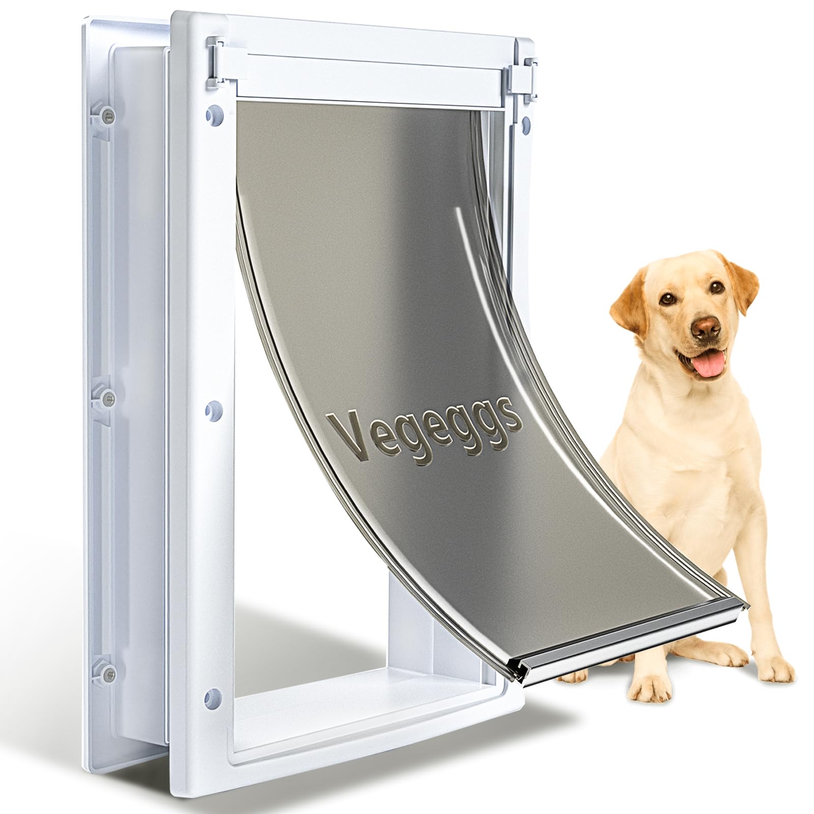 Vegeggs pet door exterior frame demonstrates durable, weather-resistant design for year-round access.