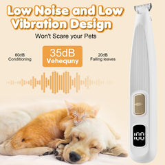 Vehequny dog paw trimmer's LED front light aids precise trimming.