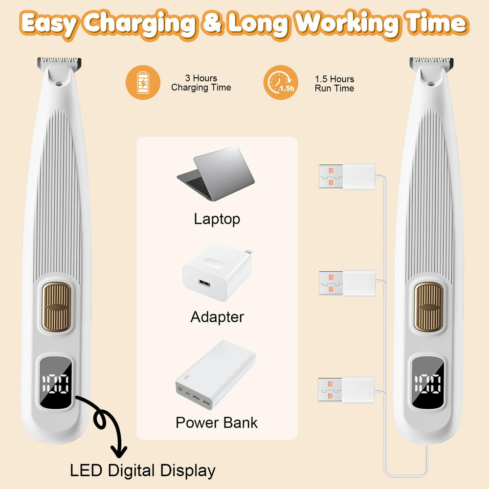 Vehequny dog paw trimmer features a low-noise design for calm grooming.
