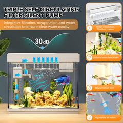Vehipa aquarium 7-color LED lighting with timer enables adaptable ambient effects.