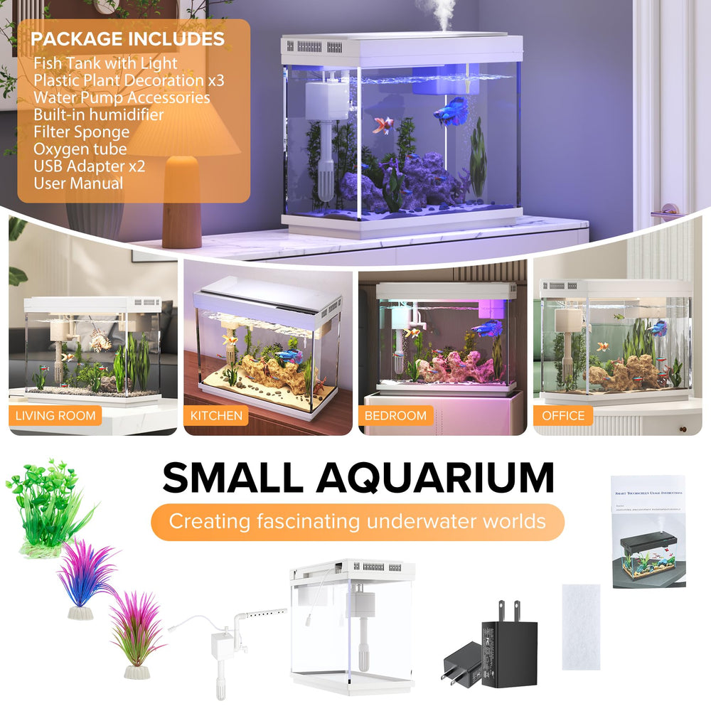 Vehipa compact desktop aquarium setup suitable for office spaces.