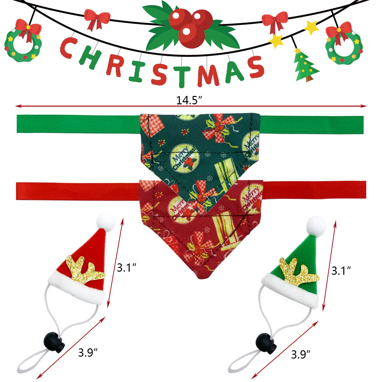 Vehomy reversible bandana showing merry Christmas pattern for two looks