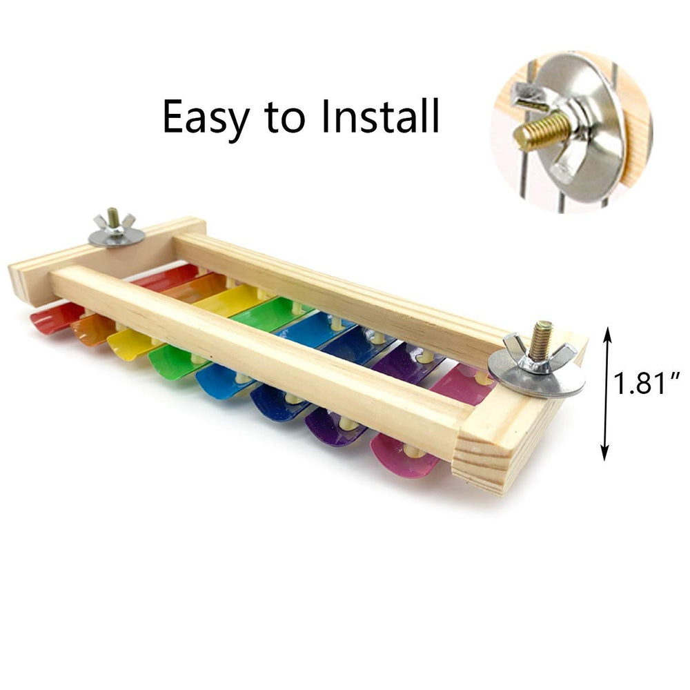 Vehomy chicken xylophone toy positioned on ground tilted for easier pecking.