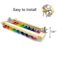 Vehomy chicken xylophone toy positioned on ground tilted for easier pecking.