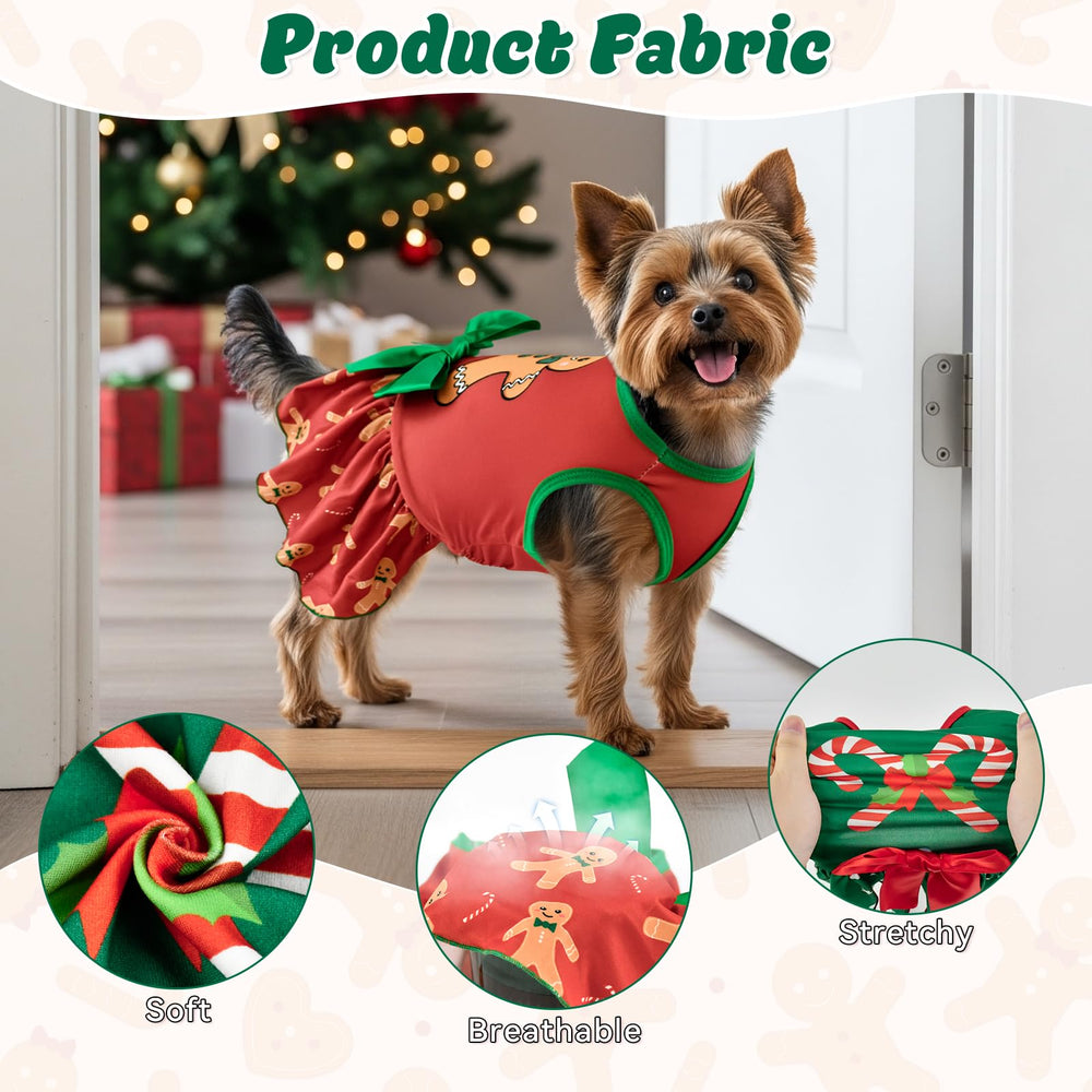 Vehomy Christmas Day dress bow-detail closeup emphasizes adorable bowknot design.