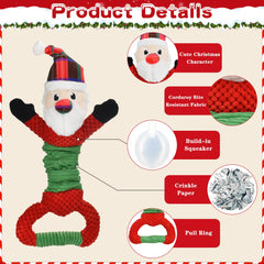 Vehomy Christmas dog toy action shot showcases squeaker for interactive play and attention.