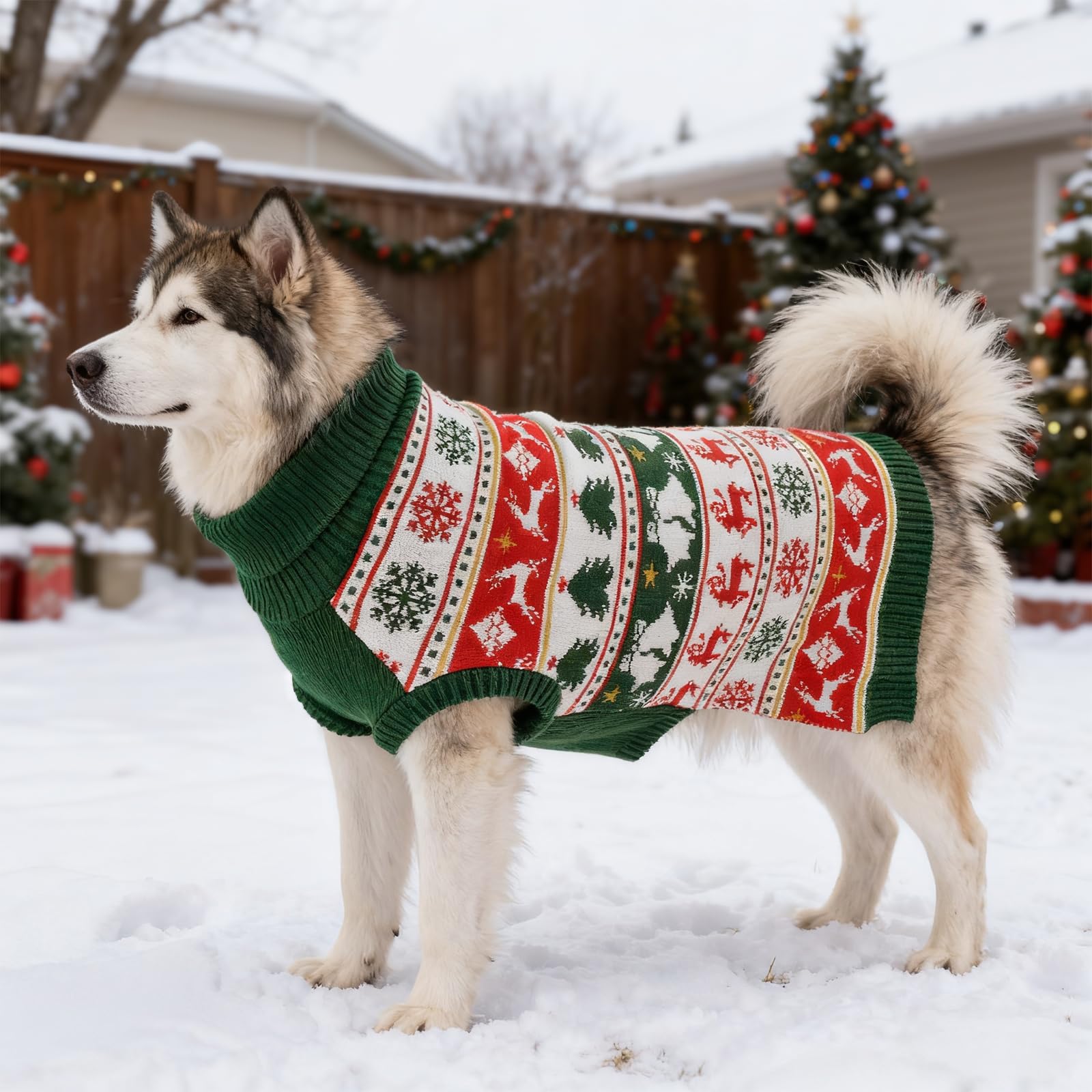 Vehomy dog outfit ideal for holiday walks and festive family photos.