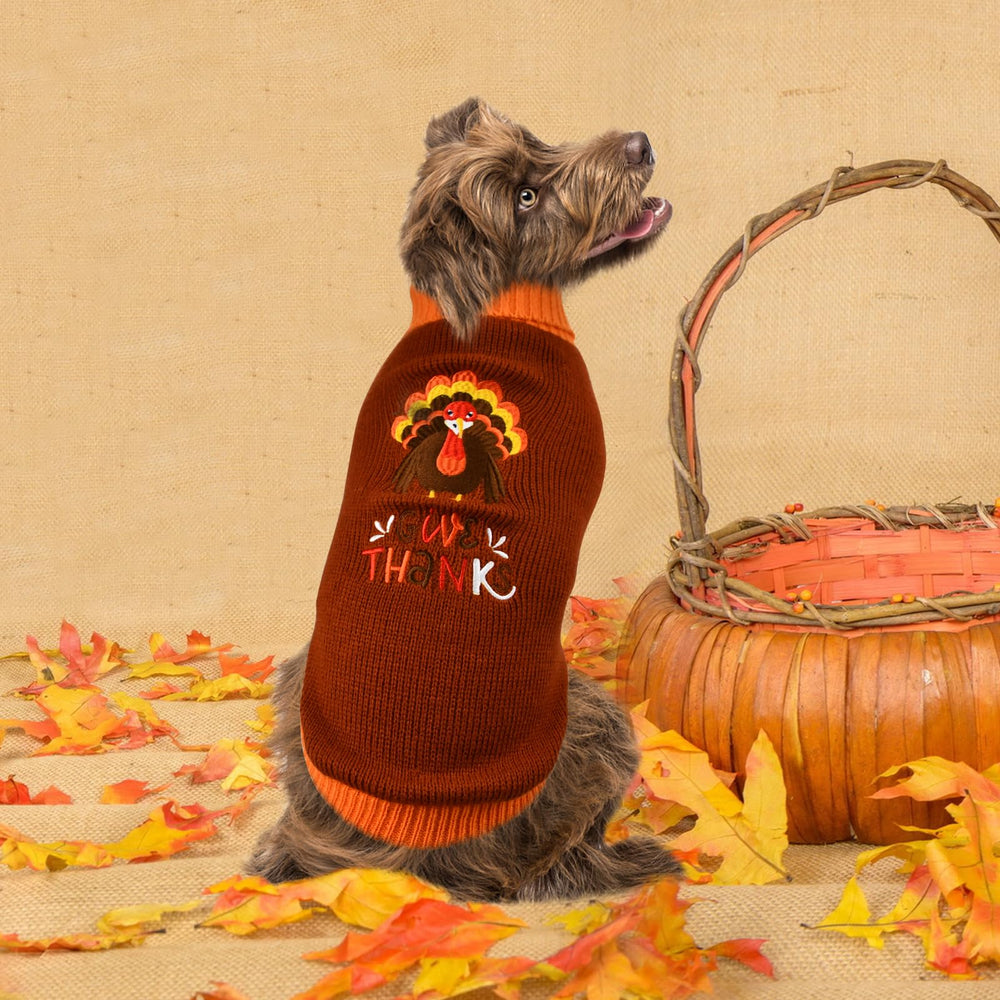 Vehomy embroidered-pattern-dog-sweater highlights durable, colorfast embroidery.