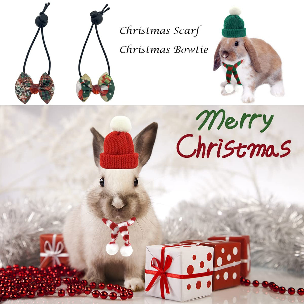 Vehomy scarf red-green stripe for small pets, offers snug warmth and seasonal flair.