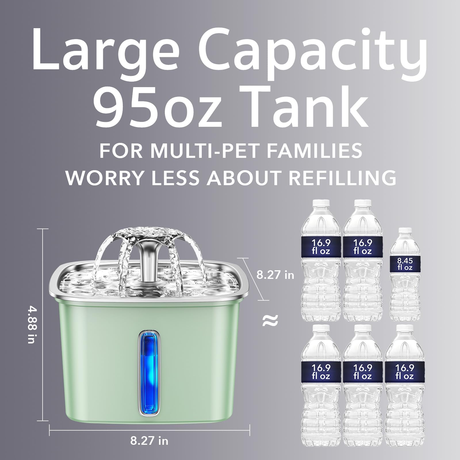 Veken 5-stage filtration system closeup emphasizes clean water with carbon and silver components.