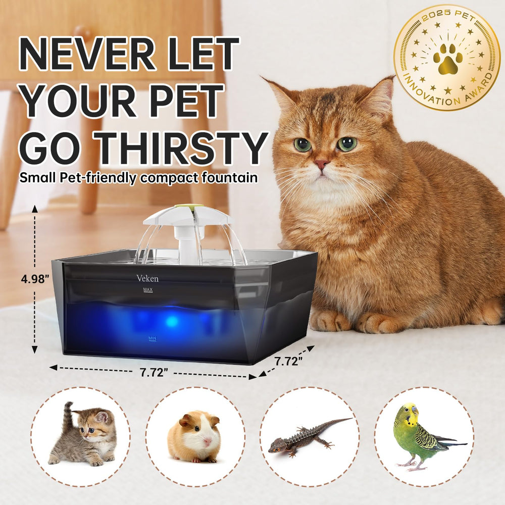 Veken 50oz mini water dispenser keeps small pets hydrated