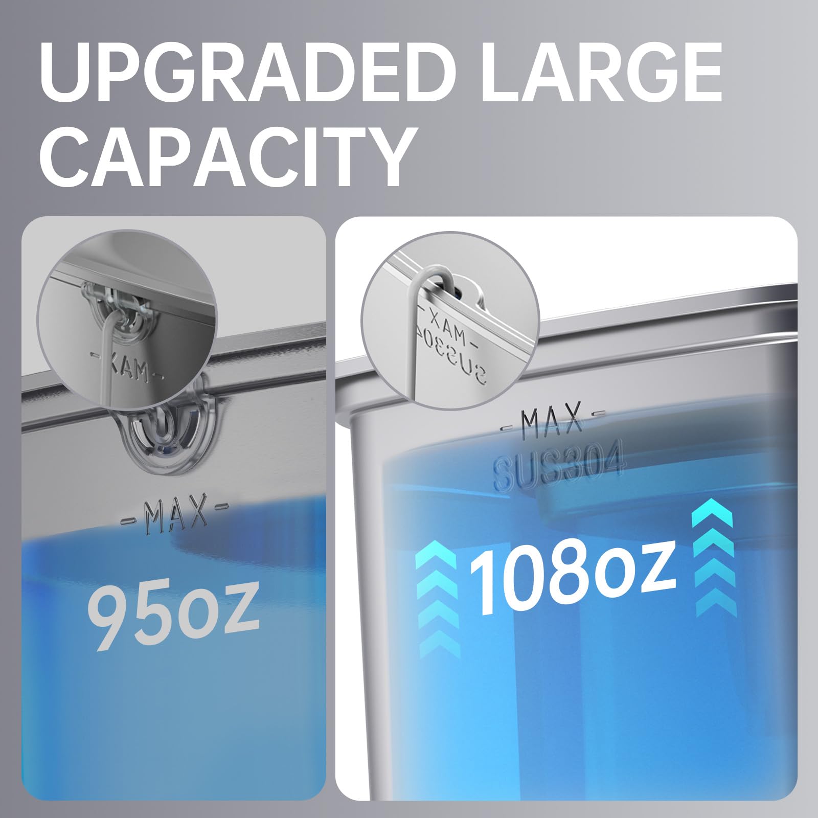 Veken BPA-free 304 stainless steel construction ensures durable, safe hydration.