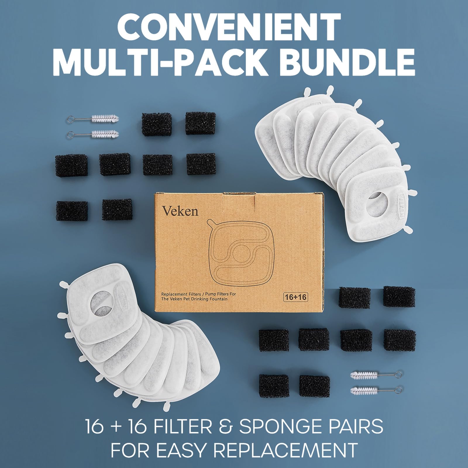 Veken brand packaging shows authentic filtration kit for pets