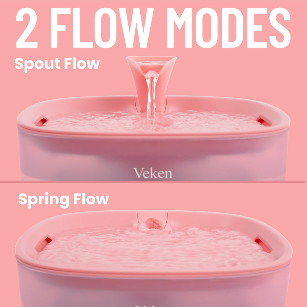 Veken cat water fountain uses 5-stage filtration to keep water fresh longer.