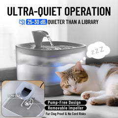 Veken cat water fountain operates quietly to keep your home peaceful.