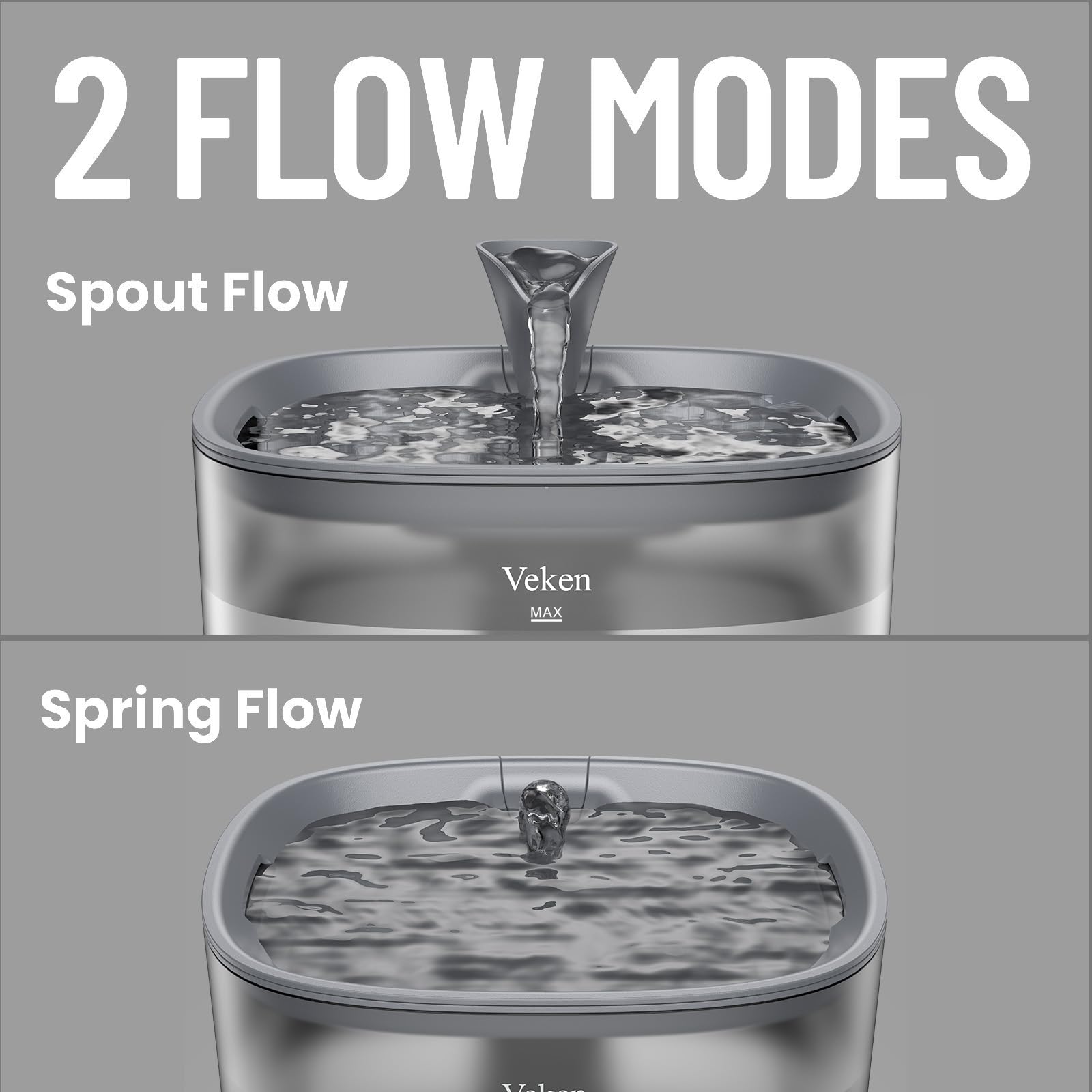 Veken cat water fountain silicone pad minimizes splashes and noise.