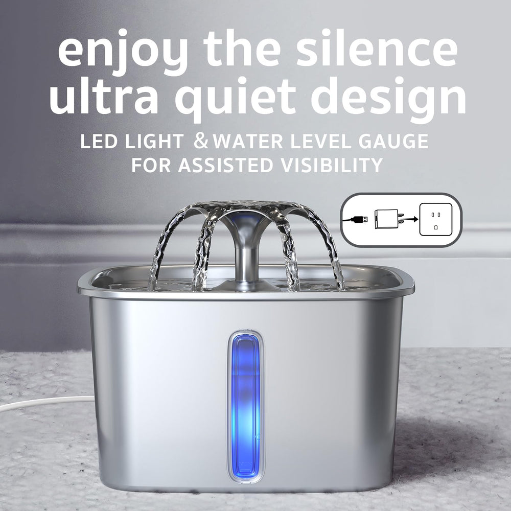 Veken LED light guides pets to the fountain in dim rooms