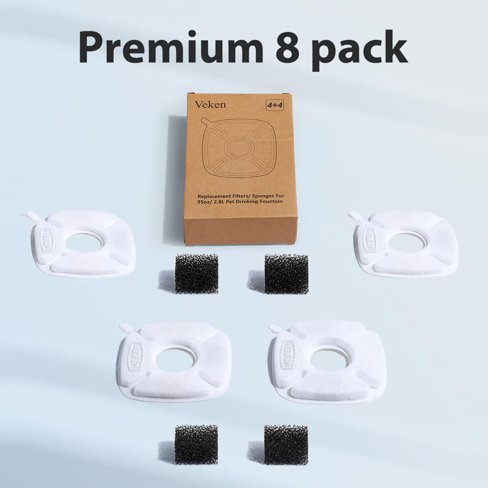 Veken hydration setup keeps pets drinking healthier water from their fountain.