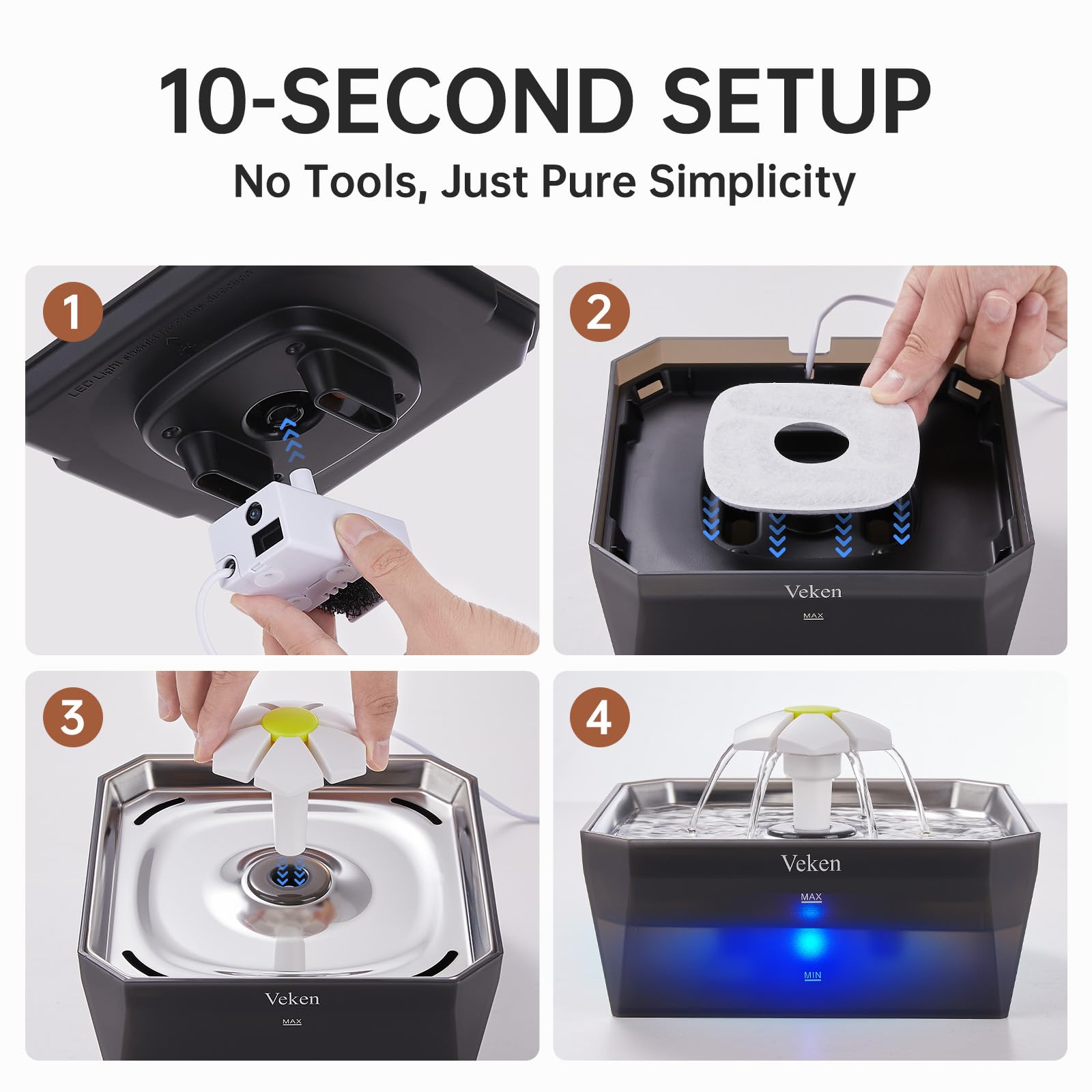 Veken simulated natural water sound prompts curiosity during hydration