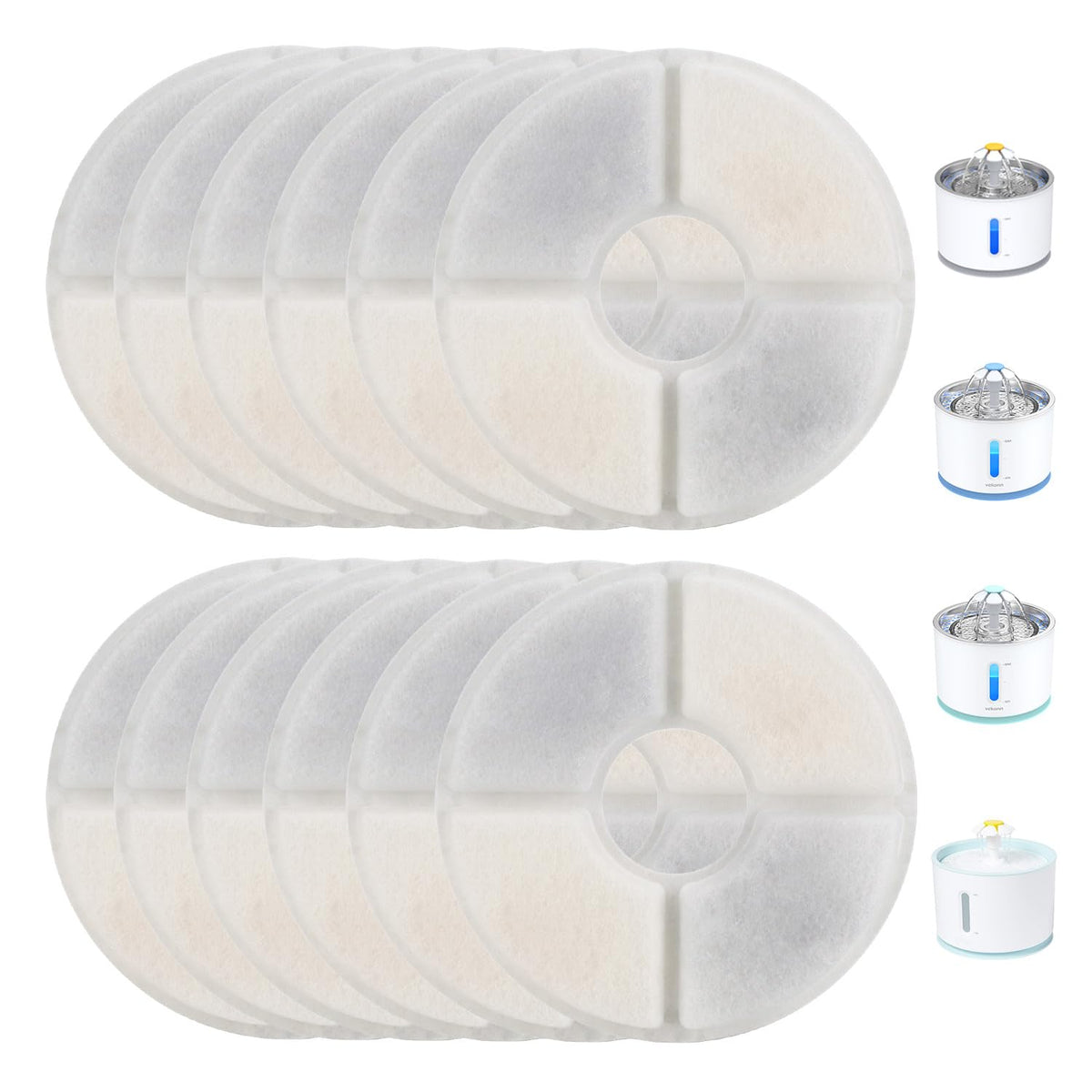 Vekonn cat fountain filter pack—12 filters for ongoing clean water.