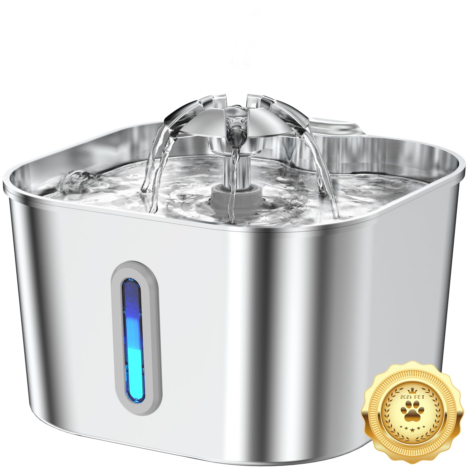 Vekonn cat water fountain stainless steel 2.2L full view encourages steady hydration for pets