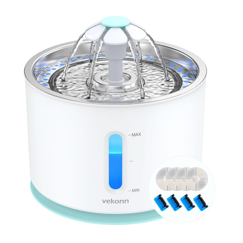 Vekonn cat fountain with stainless steel top for durability and easy cleaning