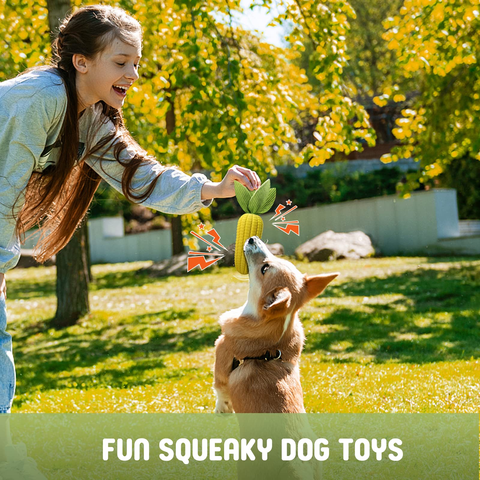 Vekung milk-flavor corn toy attracts dogs and boosts chewing enthusiasm.