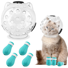 Velarionna cat muzzle transparent hood view supports clear vision during grooming sessions.