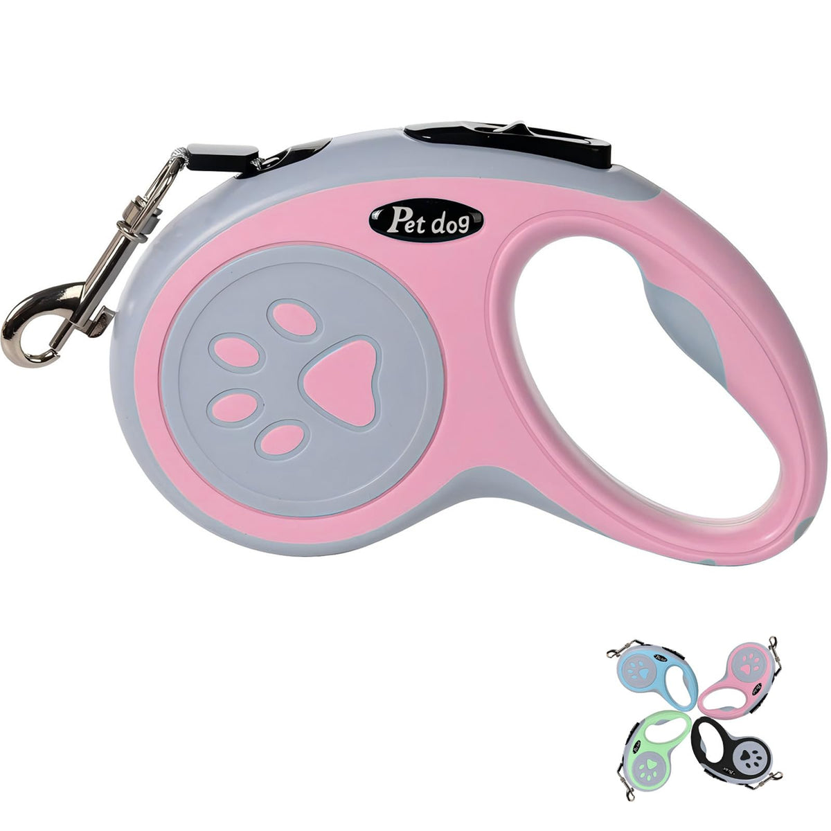 VELIGOOD retractable leash pink extended to 5m for easy city walks.