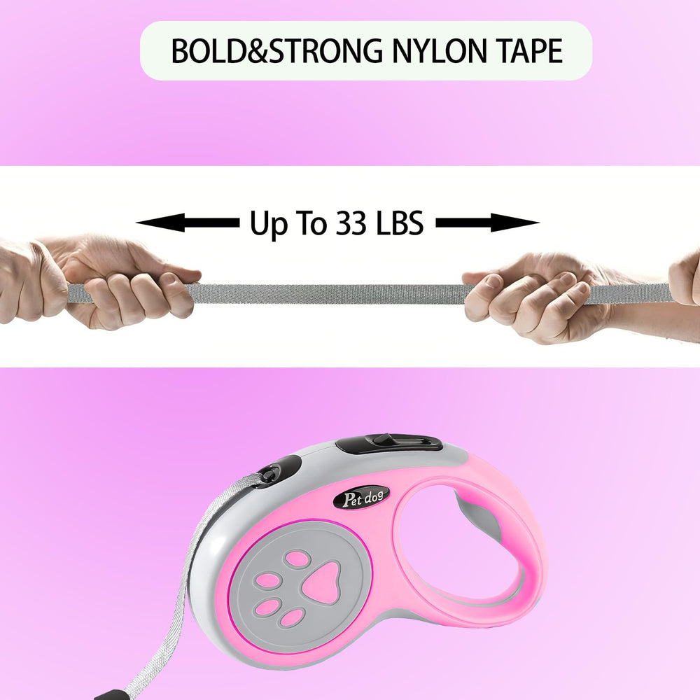 VELIGOOD retractable leash outdoors during park walk with a dog.