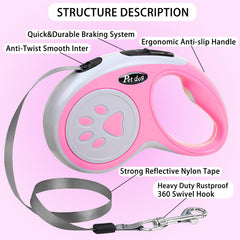 VELIGOOD retractable leash nylon tape closeup showing durability.
