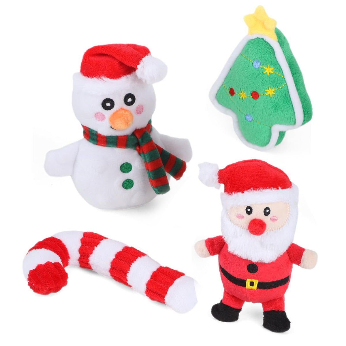 Veloisen Christmas dog toy with squeaky body for engaging small-dog play.