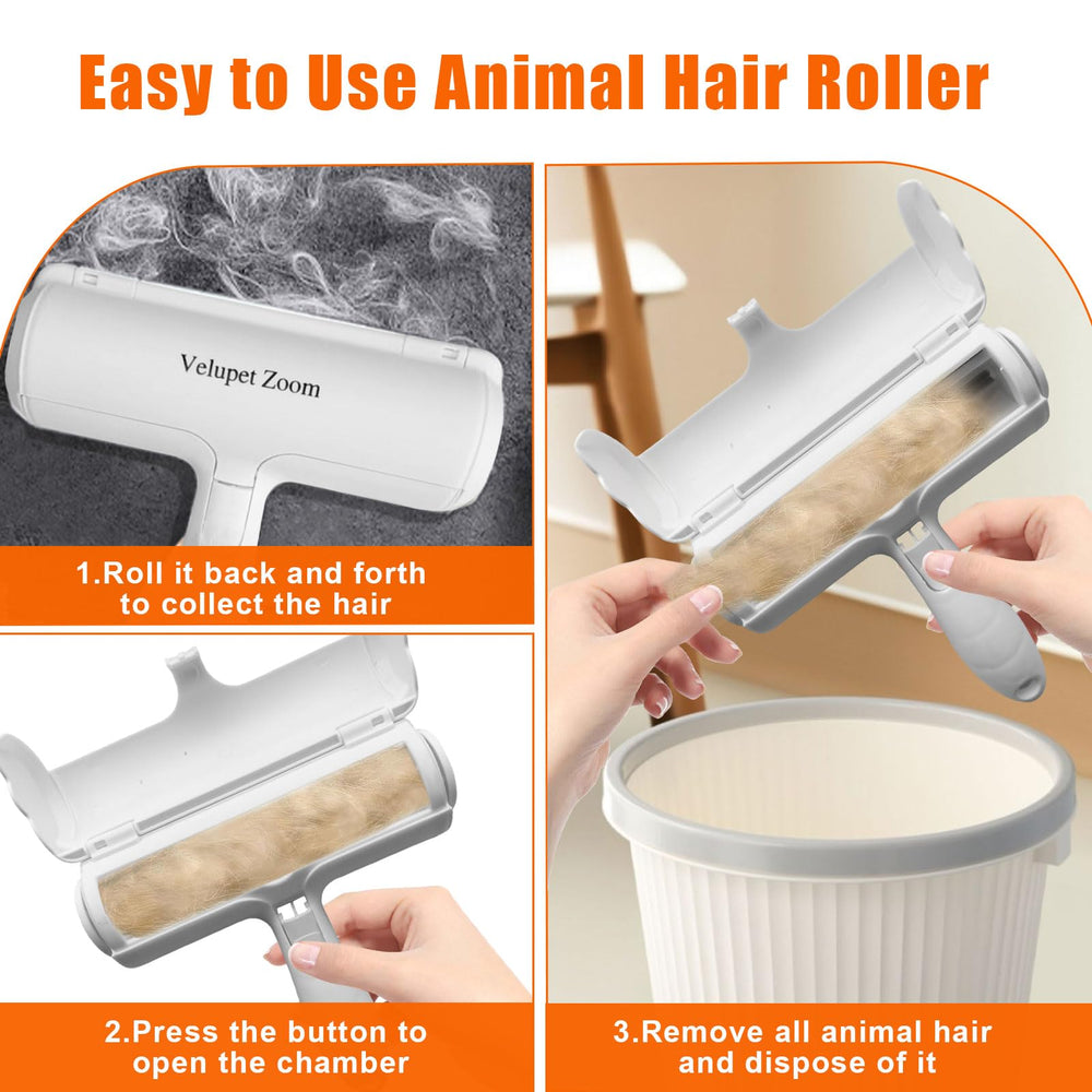 Velupet Zoom car interior hair remover cleans car seats and mats easily