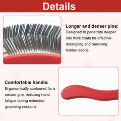 Velupet Zoom extended pins detangle knots and lift debris from undercoat