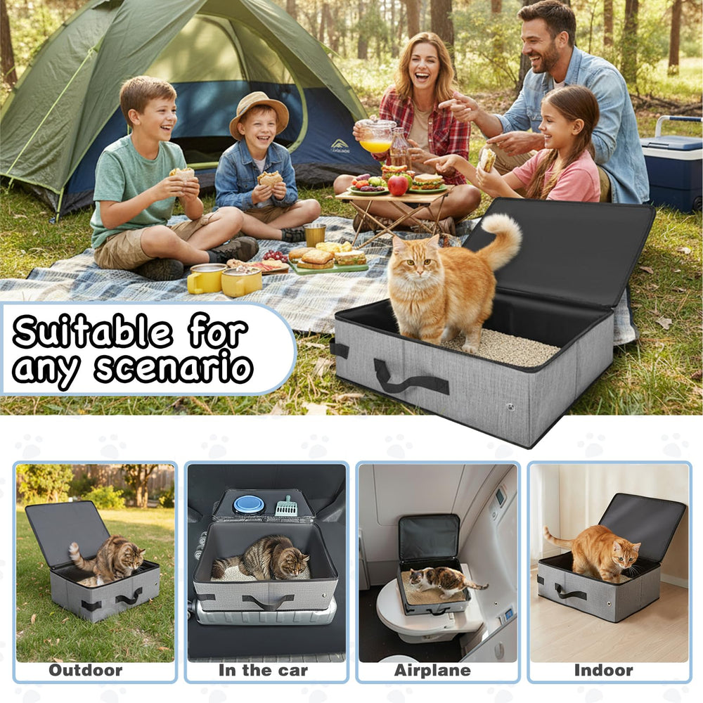 VeluXanipyr travel litter box storage bag keeps accessories together.