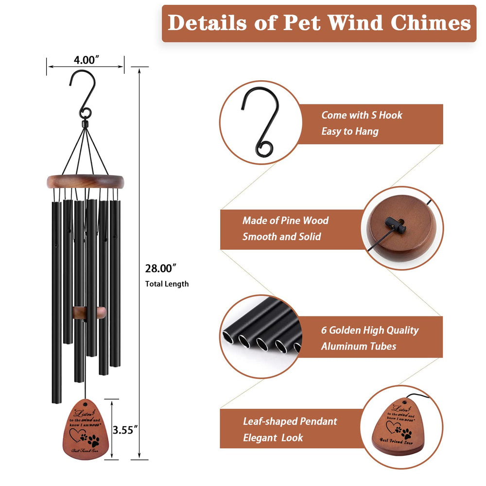 VENBEEL dog memorial wind chime decorates porches, decks, or gardens with comforting presence.