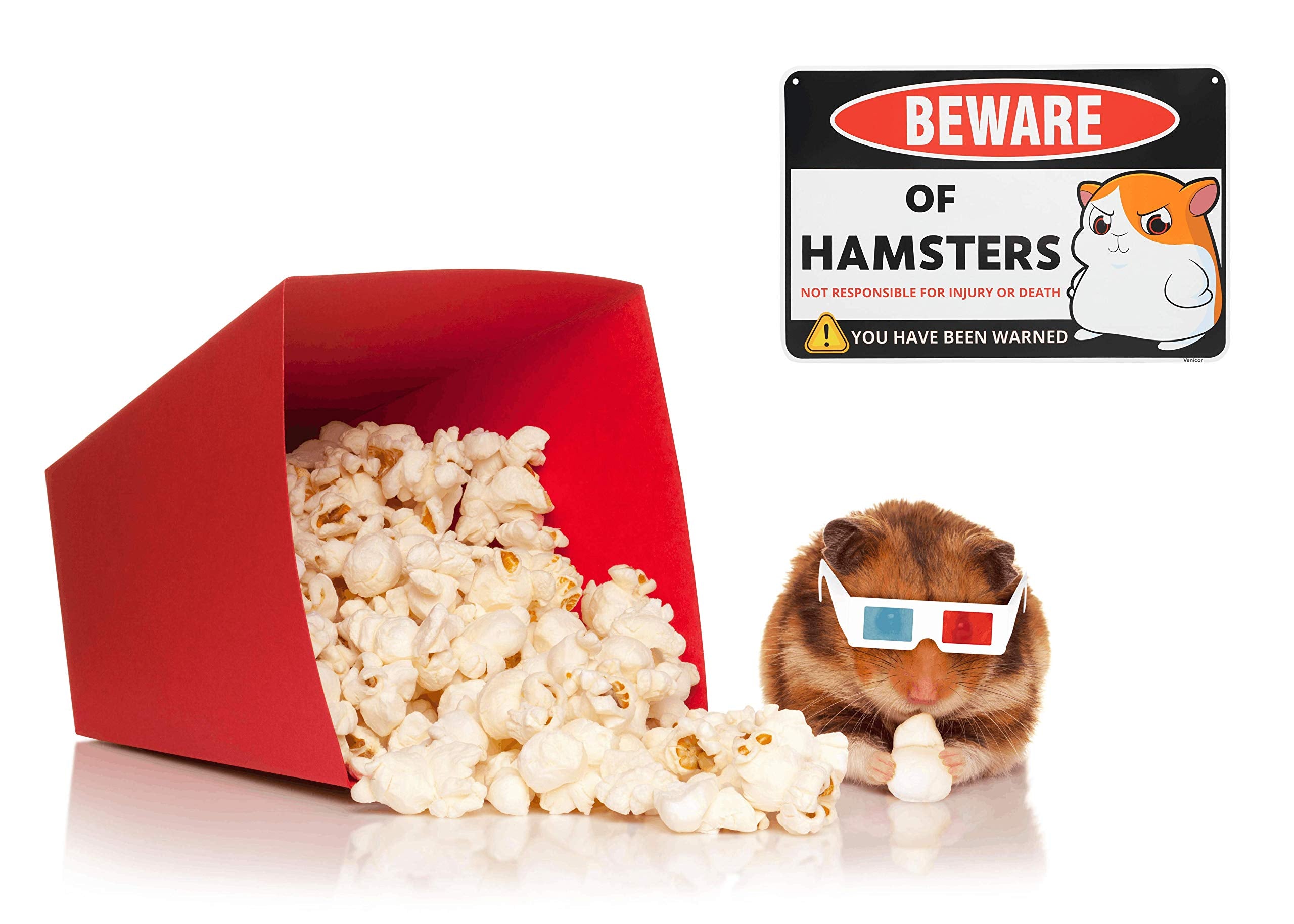 Venicor hamster sign decor predrilled holes enable easy mounting on walls.