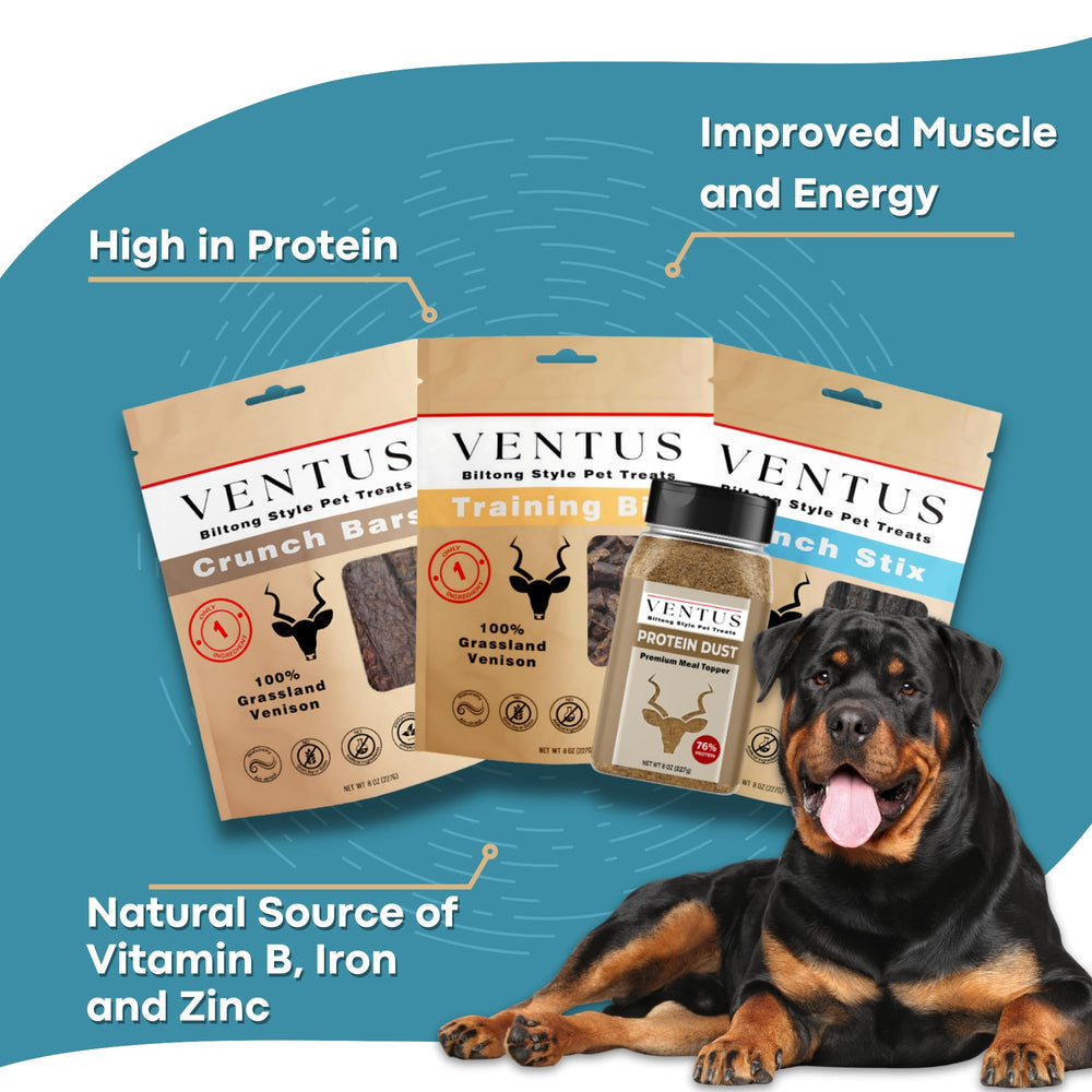 Ventus venison topper on dry kibble adds flavor and nutrition to meals.