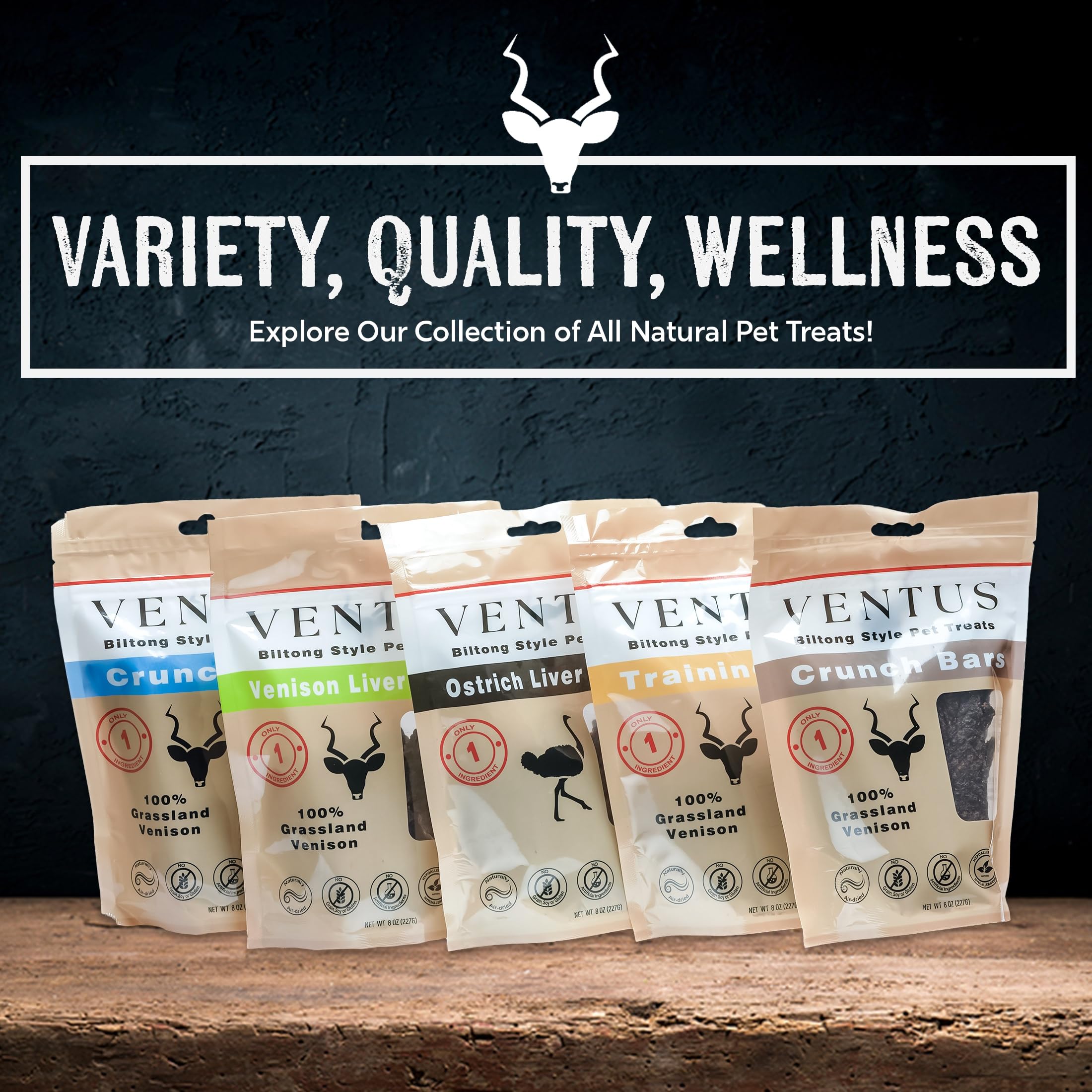 VENTUS Jerky Training Bits sustainably-sourced-venison ethically sourced protein