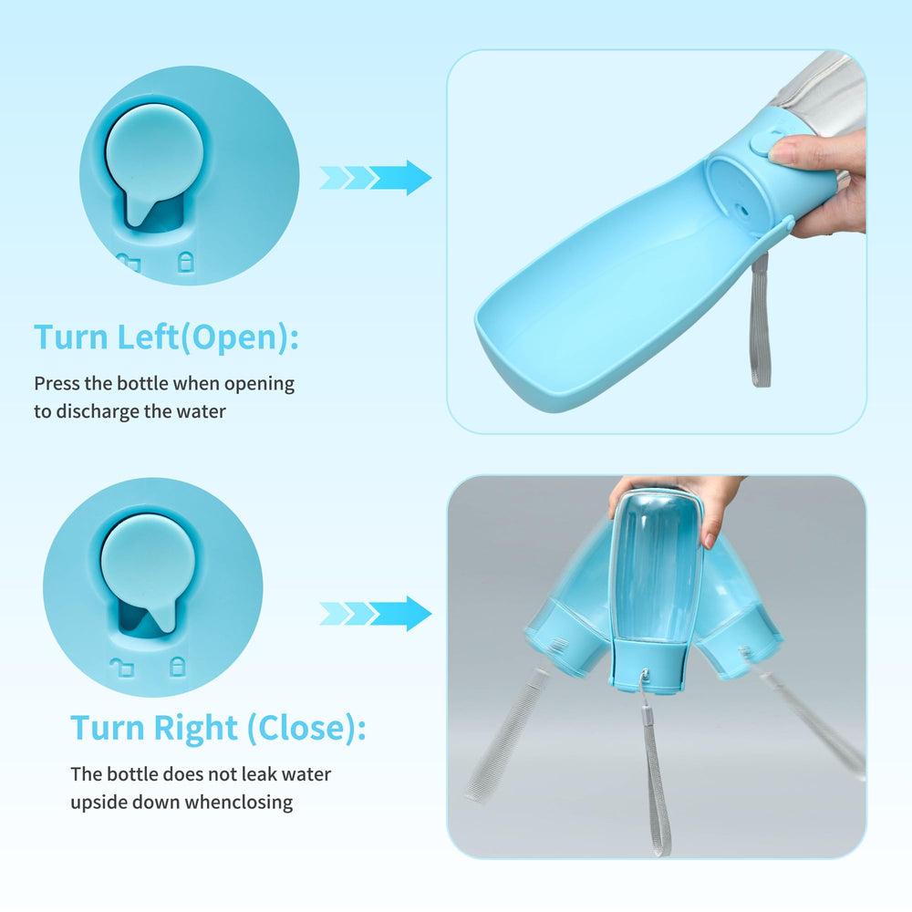 VEPOUYU dog water bottle backpack-friendly design for outdoor adventures
