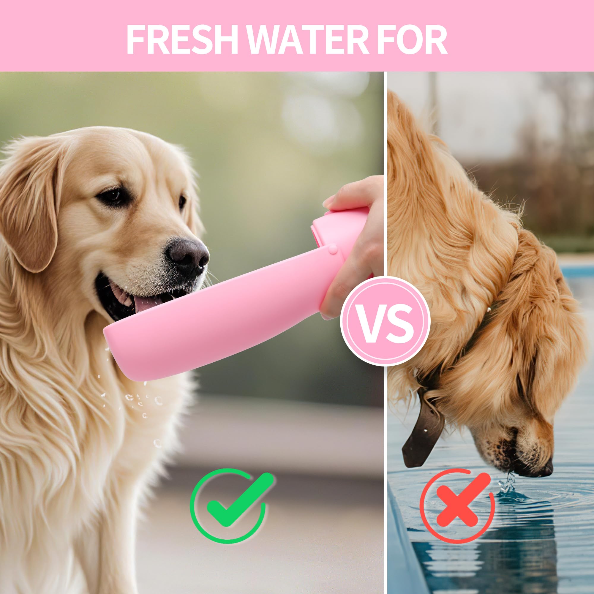 VEPOUYU dog water bottle BPA-free materials ensure safe hydration.